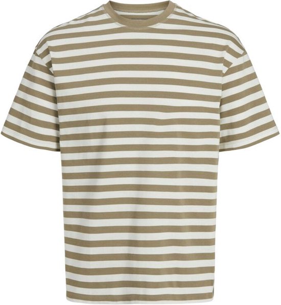 Jack&jones Jorbrookyn Heavy Stripe Tee Siver Sage | Beige | Maat: L