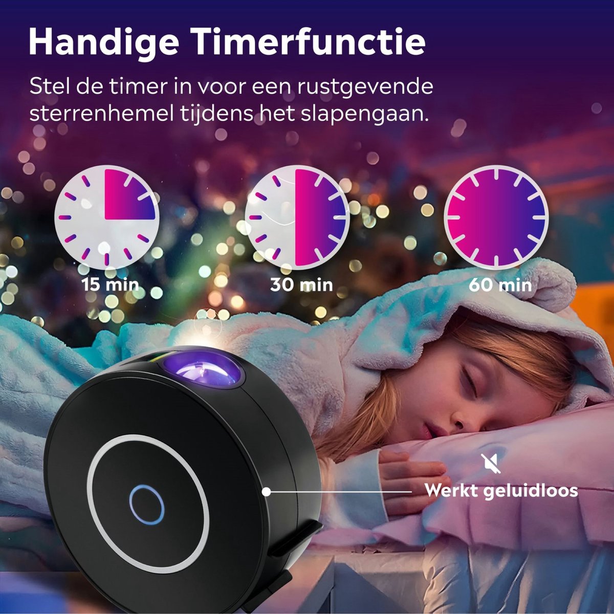 Beauve Sterren projector - Galaxy nachtlampje voor kinderen - Sfeerlamp met sterrenlamp effect - Galaxy projector met WiFi en app – foto 5