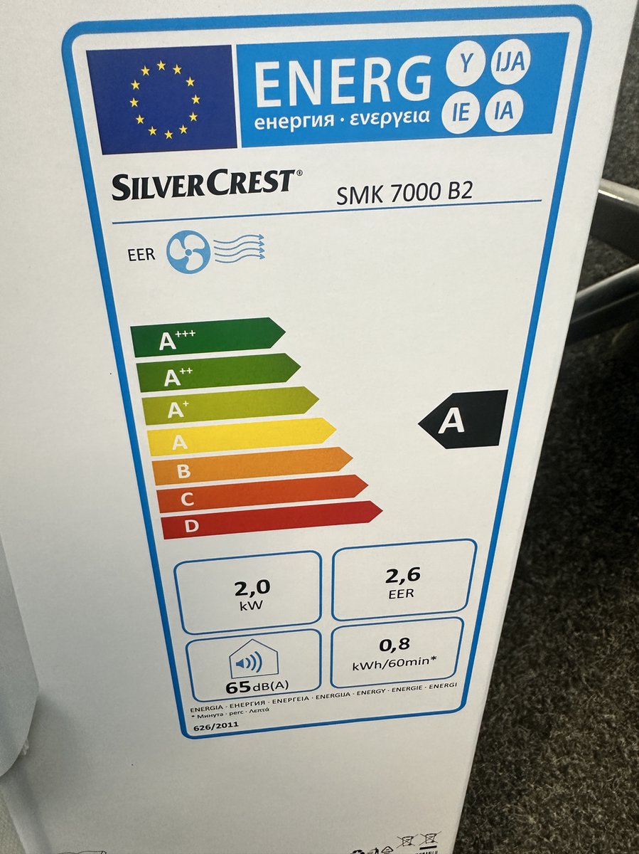Mobiele airconditioner 7000 BTU met koelen, ontvochtigen, ventileren, timer, afstandsbediening, voor 30-45 m³ kamers - Afbeelding 4