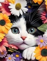 Diamond painting - Diamond painting volwassenen - Diamond painting kinderen - Diamond painting pakket volledig - Diamond painting Dieren - Kat - Poes - 30 x 40 cm