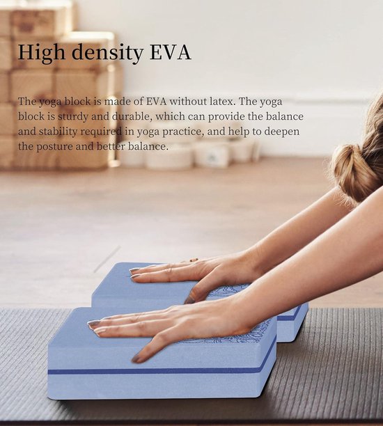 Yoga Block Set van 2 9"x6"x3" Hoge Dichtheid EVA Schuim Brick Anti-Slip Oppervlakte Zacht en Licht voor Yoga Pilates Meditatie — afbeelding 5