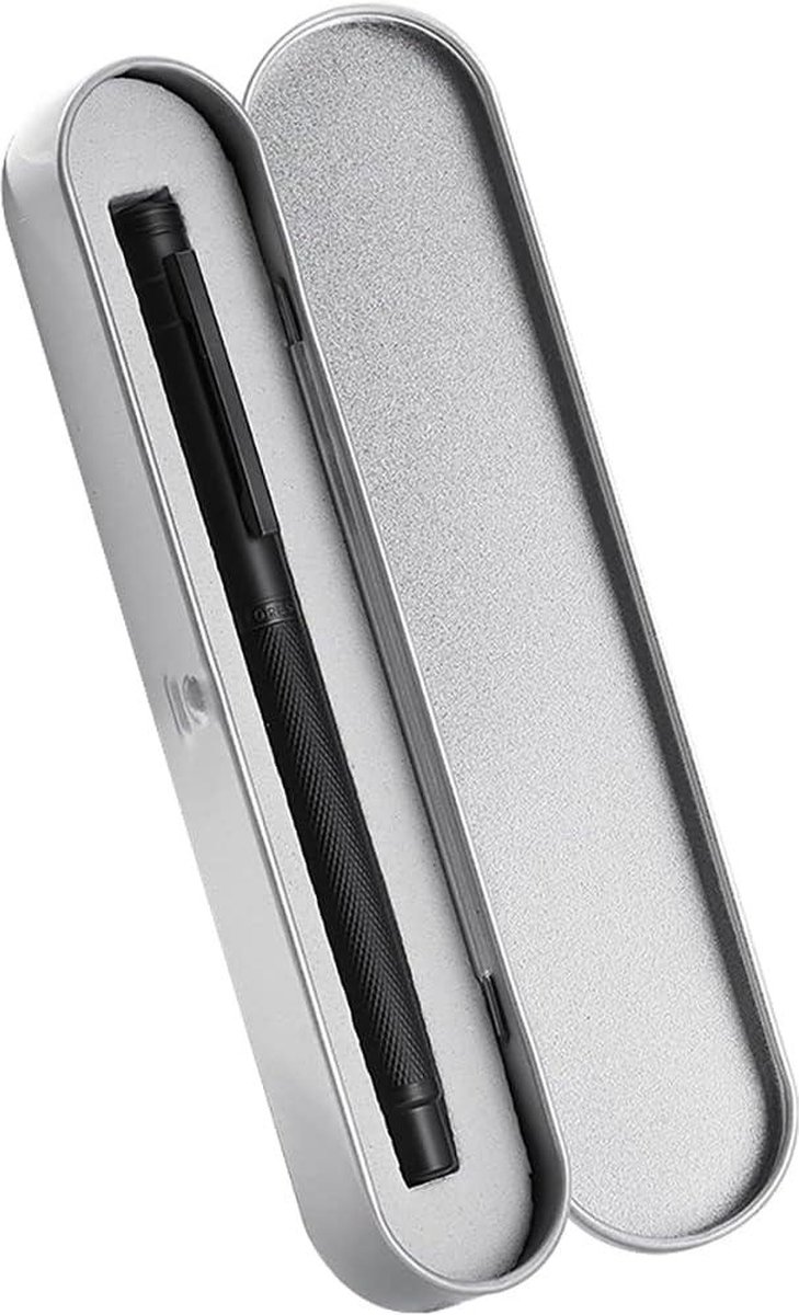 Stylo Plume Hongdian Forêt Noire - Pointe Fine Acier Inox - Design Classique Métal Mat - Avec Convertisseur Et Boîte Métal
