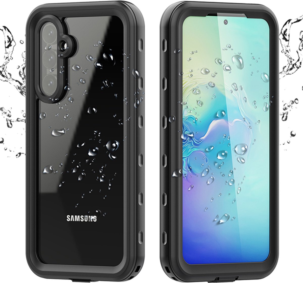 Hoesje geschikt voor Samsung Galaxy A54 - Shellbox Waterproof IP68 waterbestendige 360 Case - Zwart