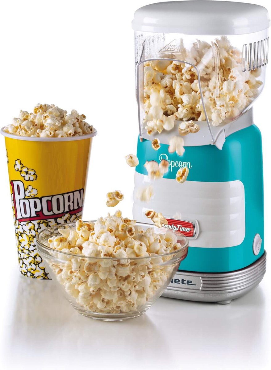 Ariete 2956 Popcorn Machine - blauw- Vetvrije Popcorn - binnen 2 min
