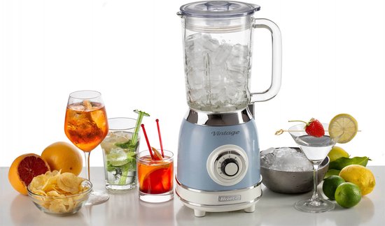 Ariete 0583/05 - Vintage Blender - 1100 Watt - glazen kan - 1,5 liter inhoud - Ice crush - Blauw van Ariete — afbeelding 2