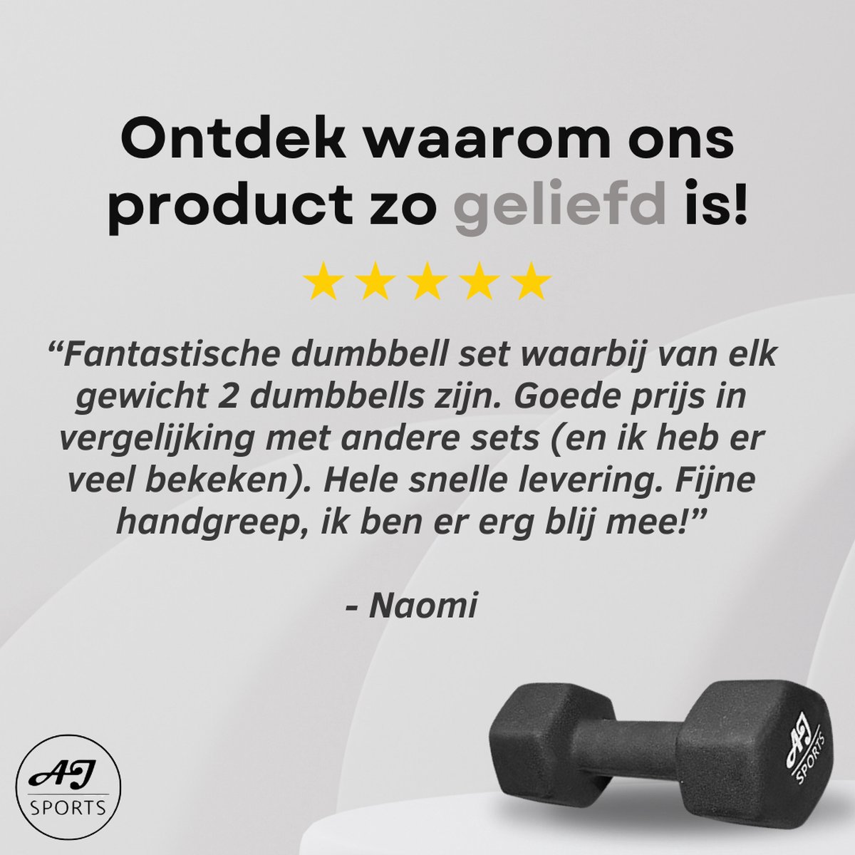 AJ-Sports Dumbells 3 kg - 2 x 3 kg dumbell - Gewichten - Dumbells set - Gewichten set - Halterset - Fitness gewichten - Krachttraining - Fitness – foto 6