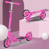 FOXSPORT Step - Draagkracht tot 150 kg - Opvouwbaar Step voor Kinderen/Volwassenen - voor Jongens en Meisjes - Drie instelbare hoogte-opties - PU-wielen van 20 cm - Step volwassenen met schokabsorptie - Rode roos