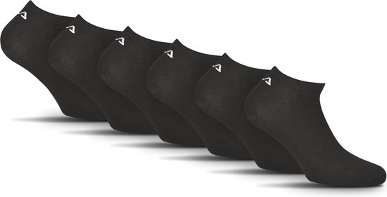 FILA - Chaussettes basses - Lot de 6 - Taille 39/42 - Zwart - Logo sur le talon