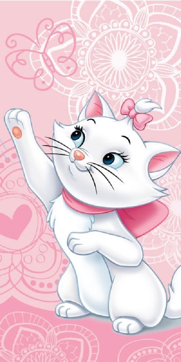 Disney Aristocats Strandlaken Marie Cat - 70 x 140 cm - Roze