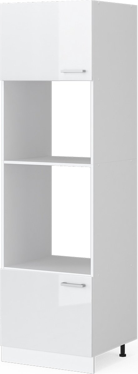 Vicco R-Line Universele voorraadkast – 60 cm met open vakken en deuren Wit Hoogglans