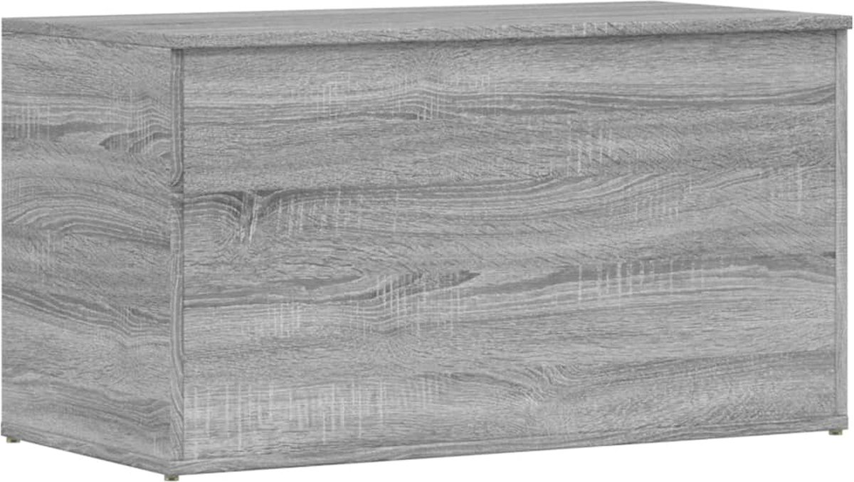 vidaXL - Opbergkist - 84x42x46 - cm - bewerkt - hout - grijs - sonoma - eikenkleurig