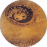 Hersenschim - Odilon Redon muurcirkel - Gezicht muurcirkel - Wandcirkels Figuur - Wanddecoratie landelijk - Muurcirkel - Kunstwerken schilderij muurcirkel forex 100x100 cm