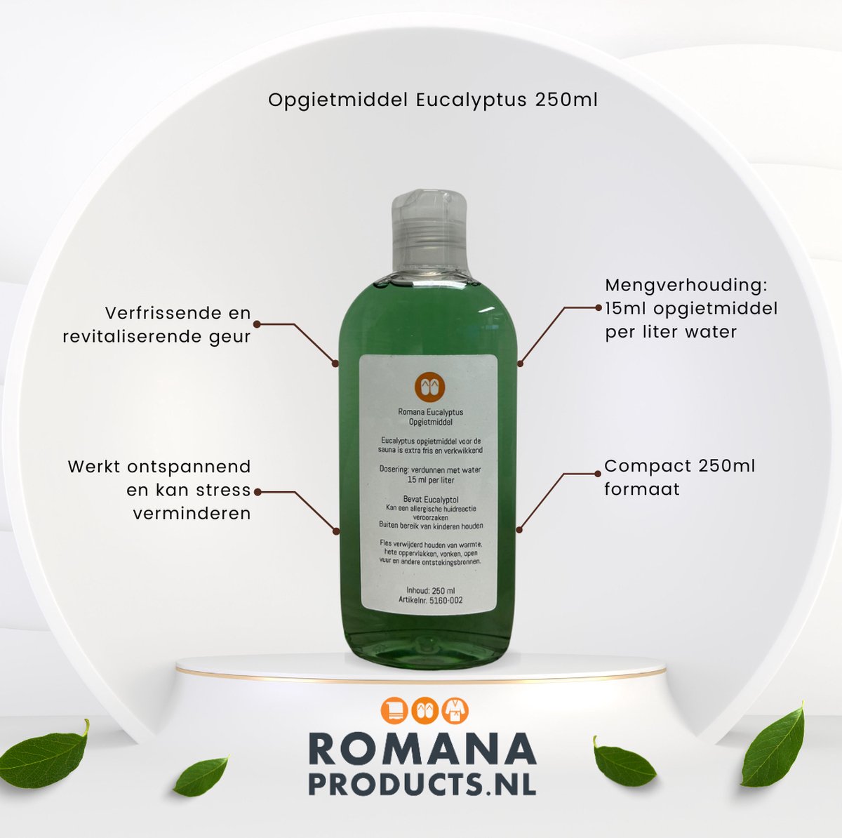 Goedkoopste Romana Products Sauna Opgietmiddel - Verfrissende Saunageur - Sauna Geuren - Eucalyptus 250ml