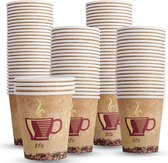 Decorline -Kartonnen Koffiebekers 200ml - 100 stuks -Coffee to go papieren bekers -wegwerp papieren bekers voor warme dranken.