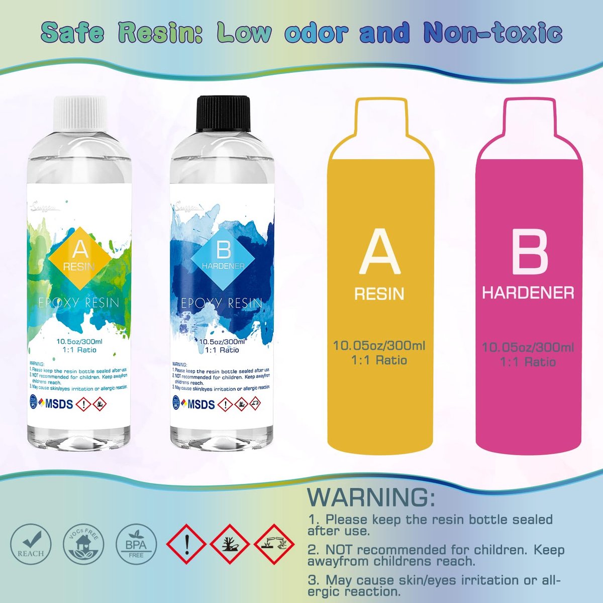 McNory Complete set van epoxyhars,400 ml, transparant,epoxy resin