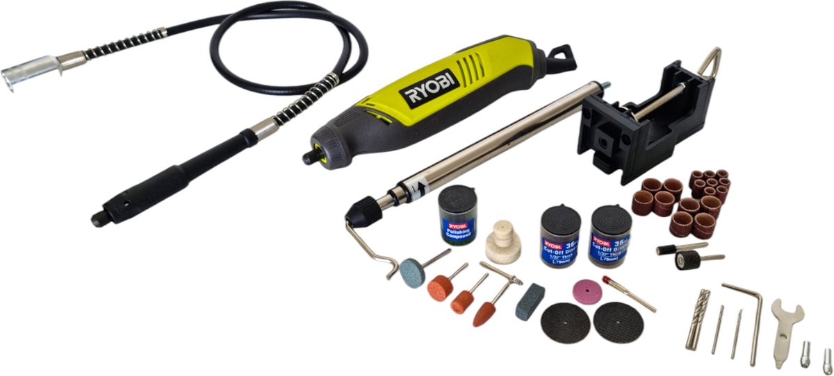 Ryobi EHT150V Serie - Rechte slijpmachine - 150W - Accessoireset 115-delig