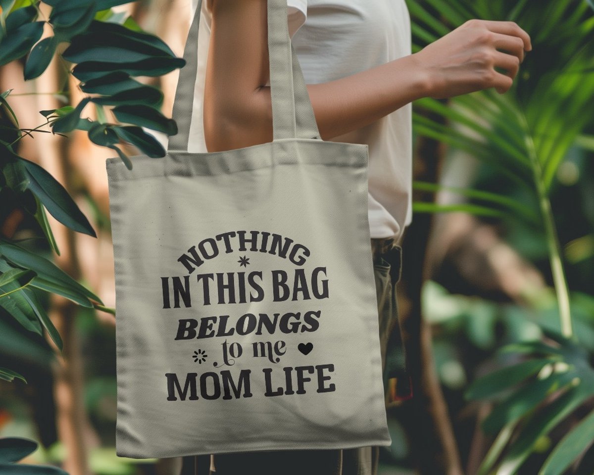 Tote bag nothing in this bag belongs to me - Funny Tote Bags - schoudertas - Grappige Tassen - Sarcastic Fashion - Quotes - Smile - Glimlachen - Stijlvol