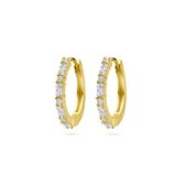Yo&No klapoorringen zirkonia - Sieraden Vrouw - Oorbellen - Verguld Zilver 925
