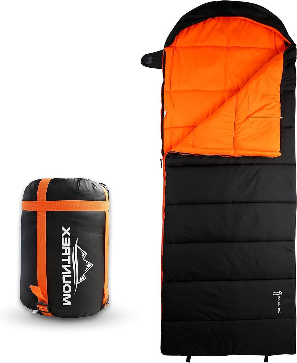 Dekenslaapzak voor Outdoor Camping - Licht, Warm en Zacht - 3 Seizoenen (-5 °C / +10 °C) - 205 x 75 cm - Volwassenen Dames en Heren - Koppelbaar