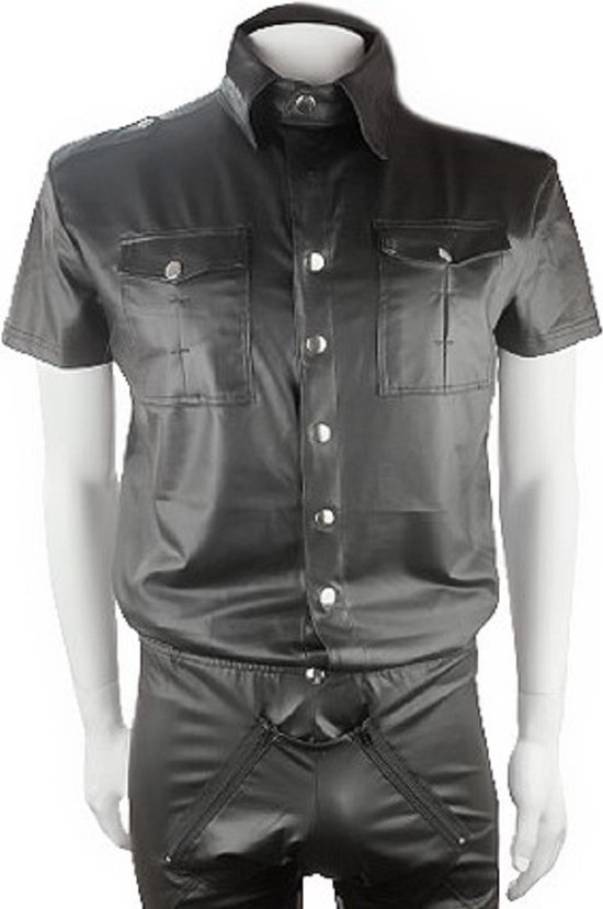 Foto: Bndgx shirt overhemd heren maat l xl erotische sex kleding wet look mat bdsm porno outfit man