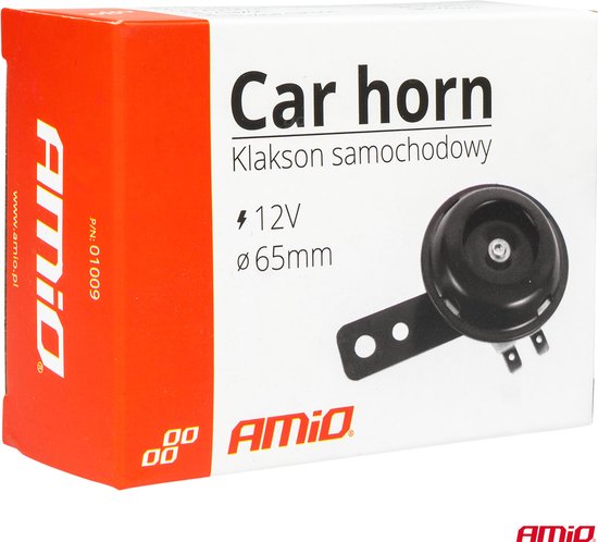 AMiO Universele Claxon Toeter Hoorn 12V 102dB ø70mm Zwart van AMiO — afbeelding 3