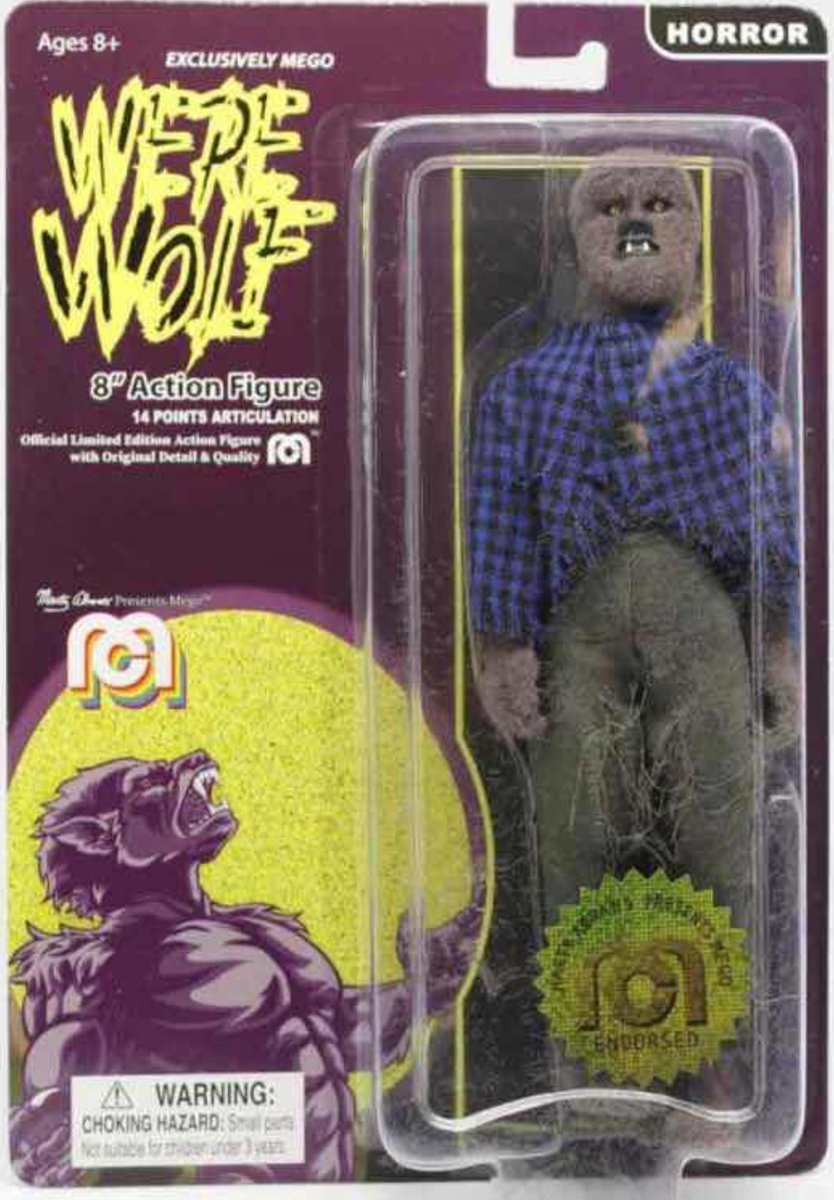 Mego Horror Action Figure Werewolf (Flocked) 20 cm