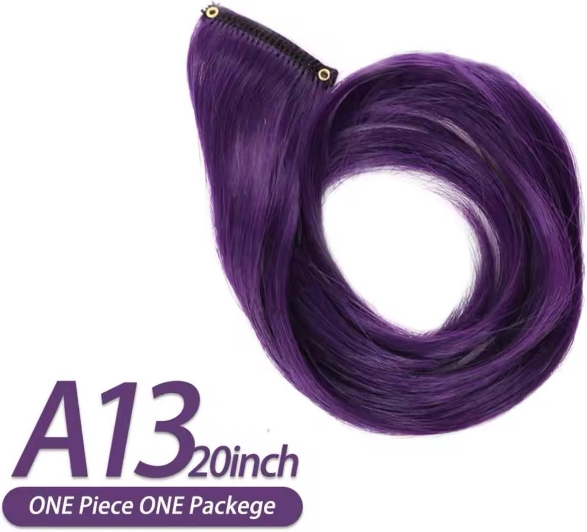 Clip in hair extension -Diep Paars - plukje haar -haar extension-