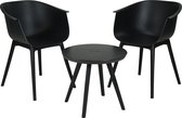 Bol.com Niceey Tuinset - 3 Delig - Tuintafel met stoelen - Balkonset - Weerbesteding - Polypropyleen - Zwart aanbieding