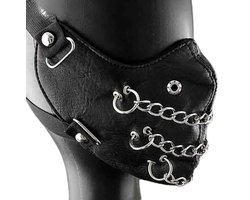 Gezichtsmasker BDSM Ketting PRO Deluxe - Masquerade - Bondage - Seks masker - Leder en katoen - One size