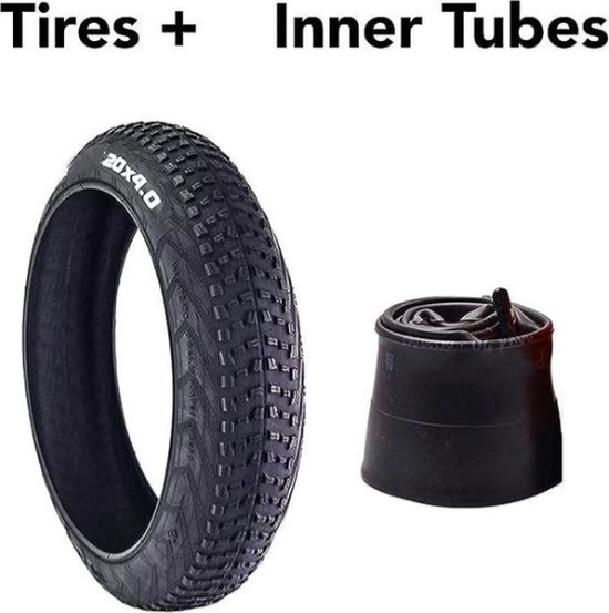 Fatbike Buitenband 20×4.00 Noppenband + Binnenband Set – Extra Grip, Comfort, Duurzaam, Universeel Passend