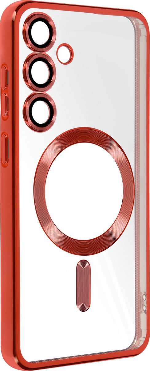 Avizar Magsafe-hoes Geschikt voor Samsung Galaxy S24 Plus Chroom, Rood