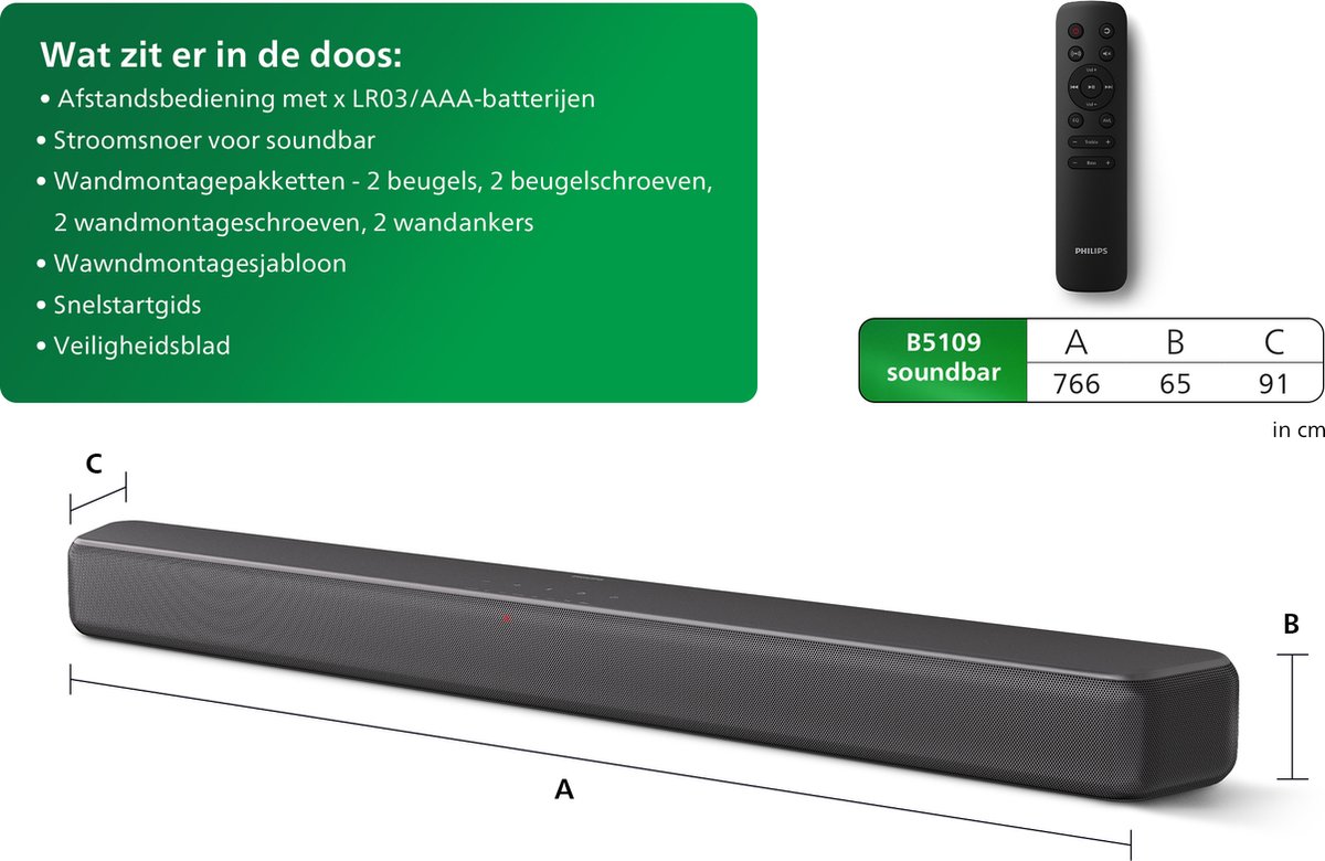 Philips TAB5109 - Soundbar - 2.0 kanalen - Grijs – foto 5