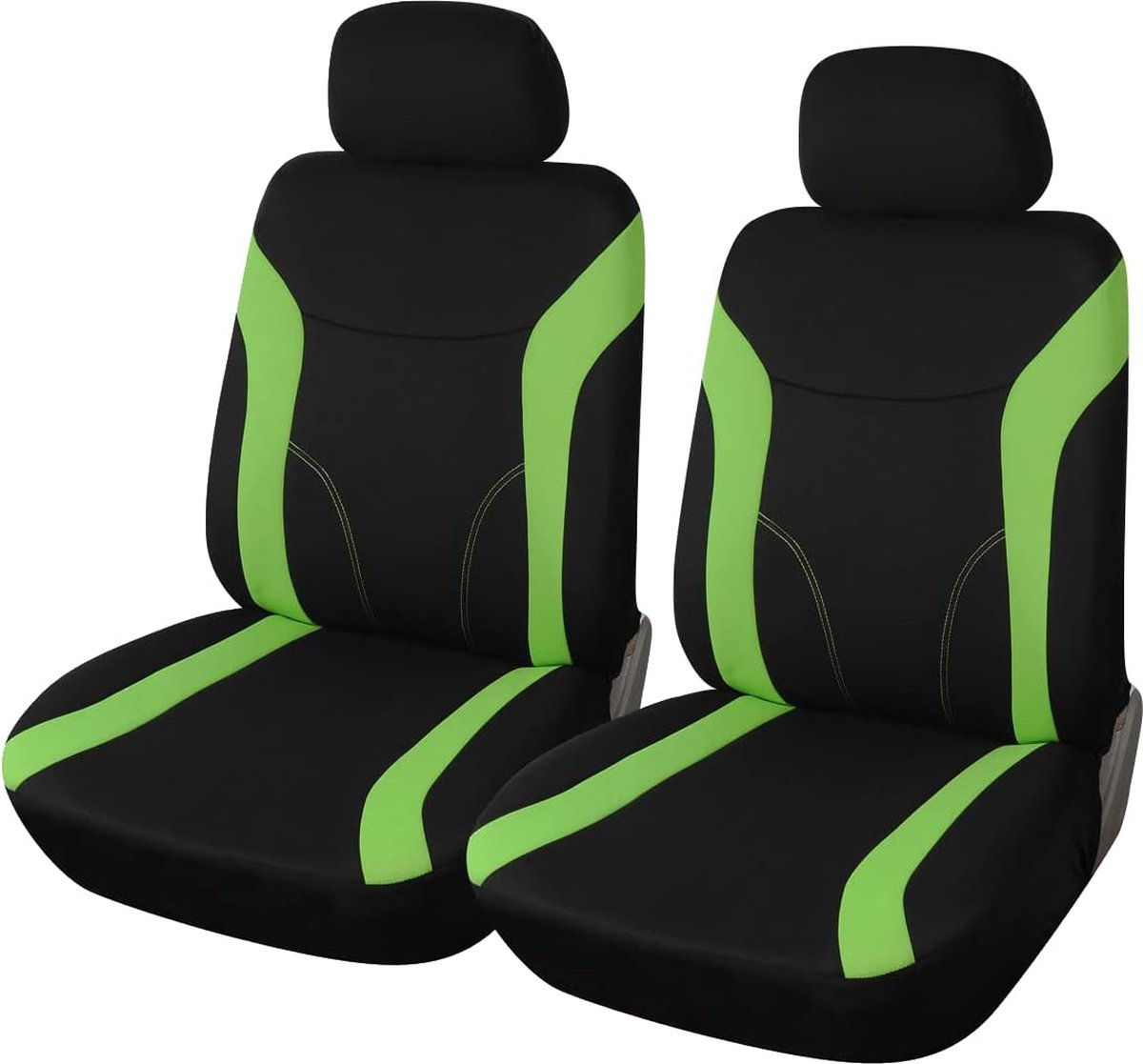 Autostoelhoezen voorstoelen groen zwart | Autostoelbeschermerset universeel voor bestuurdersstoel en passagiers | auto-accessoires interieur