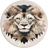 Décoration murale Lion rond - Panneau mural Animaux - Plaque murale Art Deco - Tableaux ruraux - Tableau Dibond - Décoration bureau cercle mural aluminium 70x70 cm