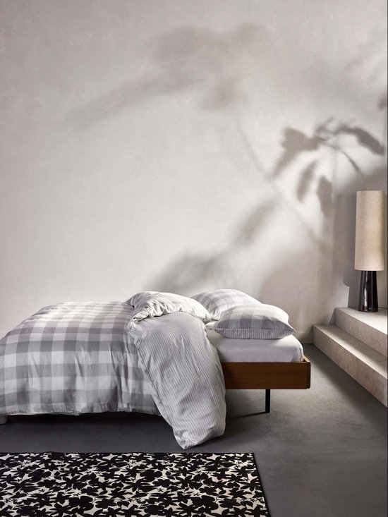 ESSENZA Housse de couette Chess Grijs - Simple - 140x200/220 cm