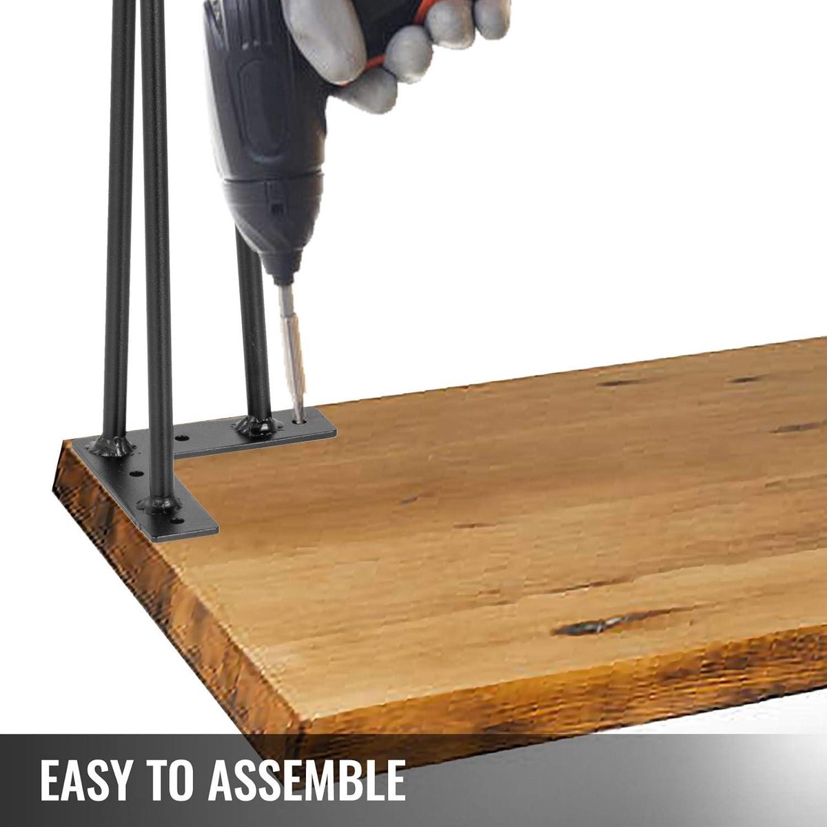 VEVOR Haarspeld Tafelpoten 20 Inch Zwart Set Van 4 Bureaupoten Elk 200 Lb Capaciteit 3 Staven Voor Bank Bureau Eettafel Stoelen Koolstofstaal Diy Heavy Duty 2023483420