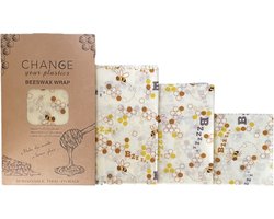 Bijenwasdoeken van Change Your Plastics, set van 3