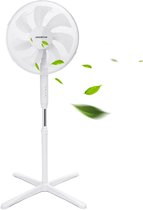 Bol.com Aigostar Erika Statiefventilator - Oscillerende Ventilator Staand - Stille Werking - 3 Standen - In hoogte verstelbaar -... aanbieding