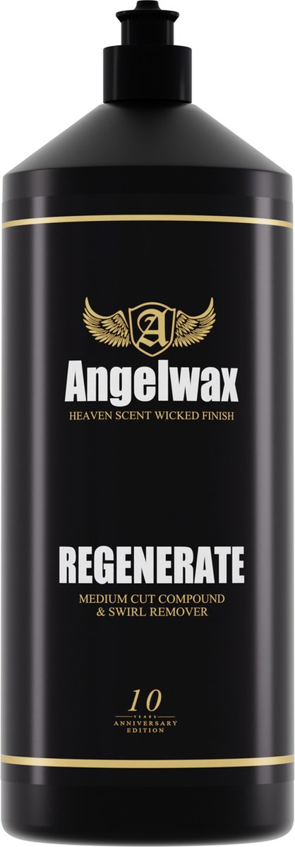Angelwax Regenerate 1000ml, Medium cut Swirl Remover Compound - geschikt voor alle laksoorten -voor het verwijderen van medium tot zware krasjes, swirls, aantastingen, oneffenheden en schuurplekken tot 2500 grid.
