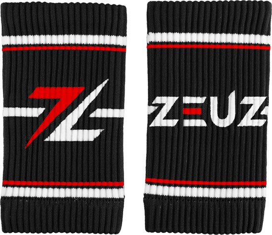 ZEUZ 2 Stuks Zweetbanden voor Pols – Polsband – Zweet Wrist Wraps – Unisex Volwassenen - Zwart, Rood & Wit