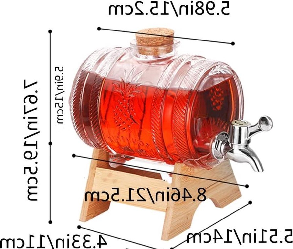 1 liter glazen vat drankdispenser met standaard vatvormige drankdispenser whiskykaraf gepersonaliseerd goud