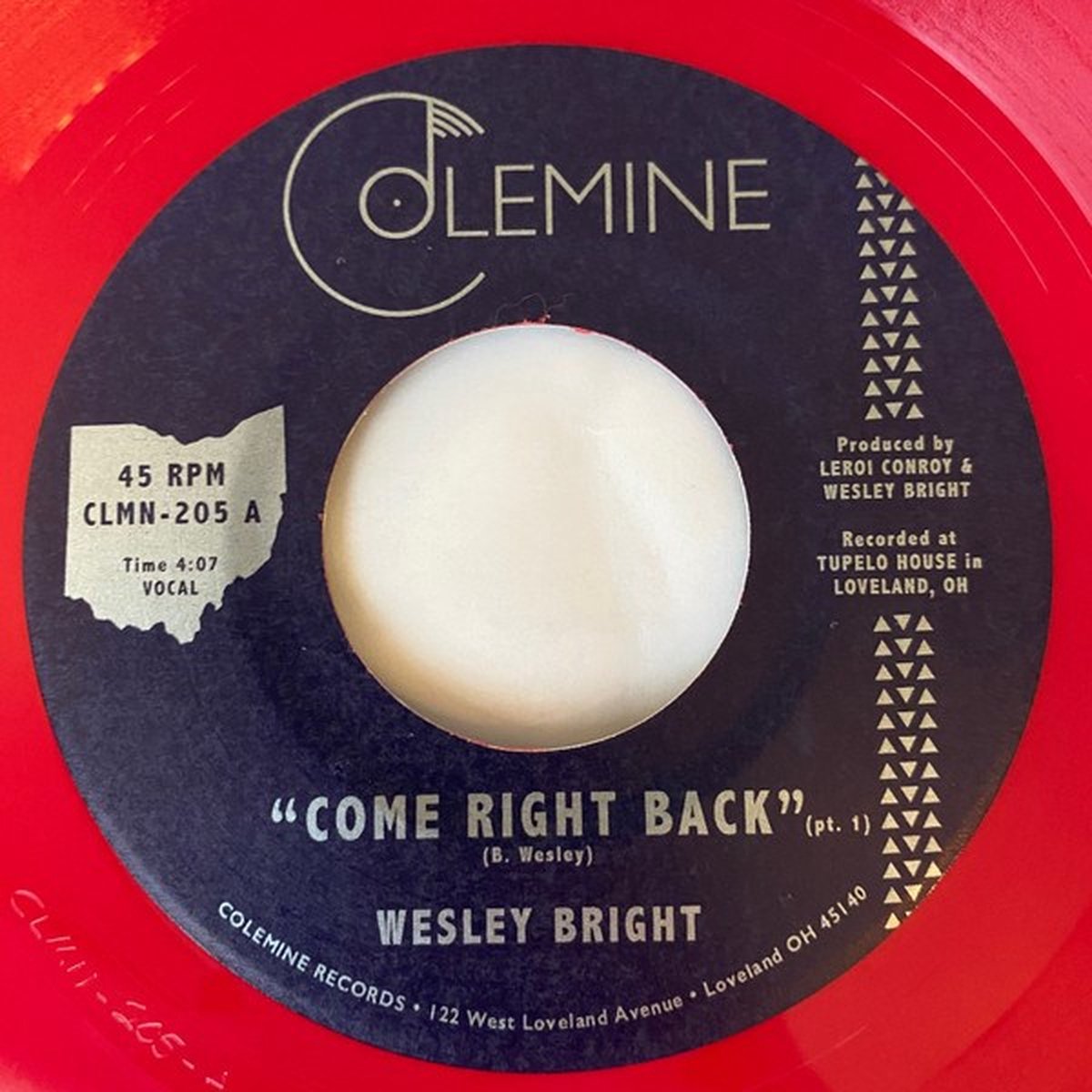 Wesley Bright - Come Right Back (7" Single) (Coloured Vinyl) (Limited Edition)