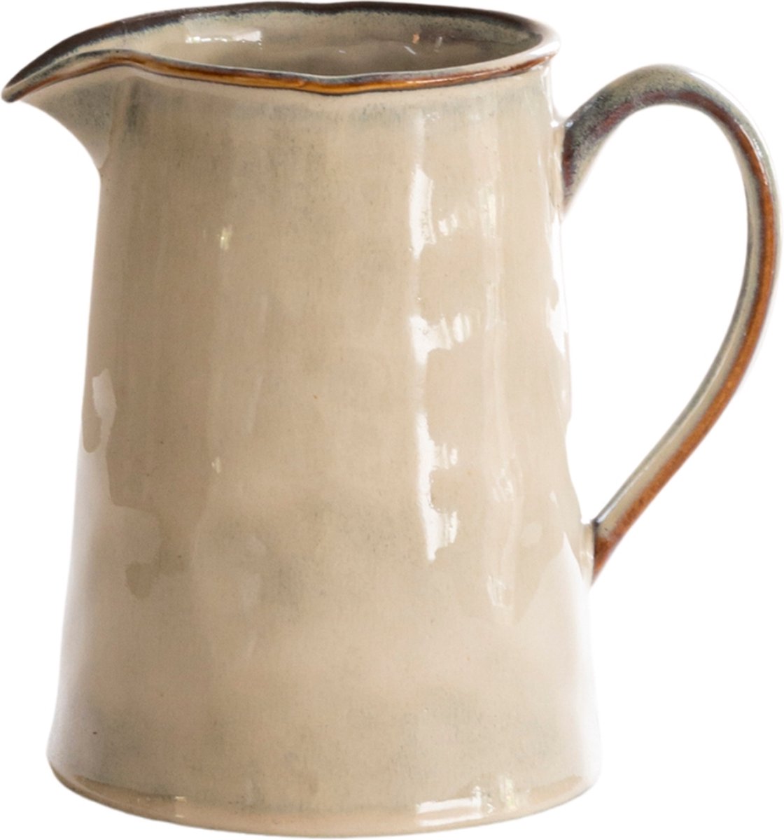 Dutch Rose Organic Kan - Stoneware Handgemaakt - Creme 1.6 Liter