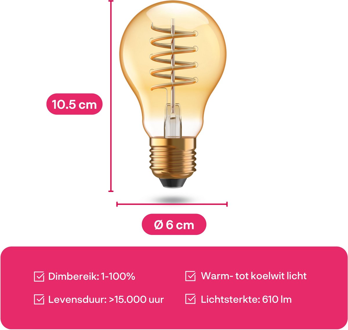 Innr E27 filament lamp - geschikt voor Philips Hue - Zigbee - LED smart bulb - warmwit tot koelwit licht - slimme verlichting - dimbaar - 610 lumen - 1 pack – foto 4