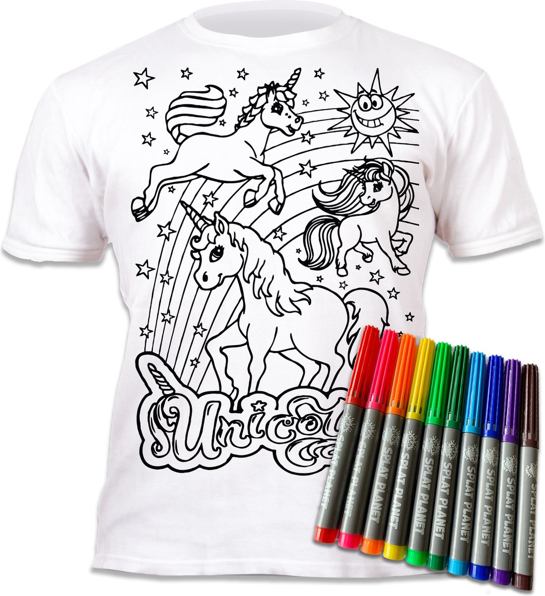 Colour In T-Shirts Unicorn 7-8