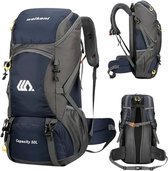 ValueStar - Backpack - Backpack Dames - Backpack Heren - Wandelrugzak Dames - Wandelrugzak Heren - Wandel Rugzak - 50L - Veel ruimte - Inclusief Gratis Regenhoes - Deep Blue