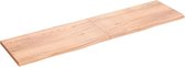 vidaXL - Wastafelblad - 200x50x(2-4) - cm - behandeld - massief - hout - lichtbruin