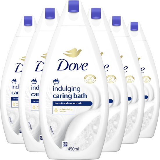 Dove Caring Bath Badcrème - Indulging Cream - 6 x 450 ml - Voordeelverpakking
