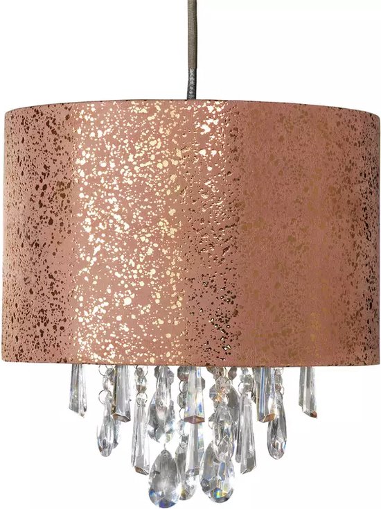 Argos Home abat-jour en aluminium et en daim avec perles - or rose