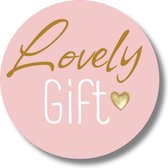 Stickers Cadeau Roze Goud - Lovely Gift - Hartje - Roze Goud - 15 stuks - 4,5 cm